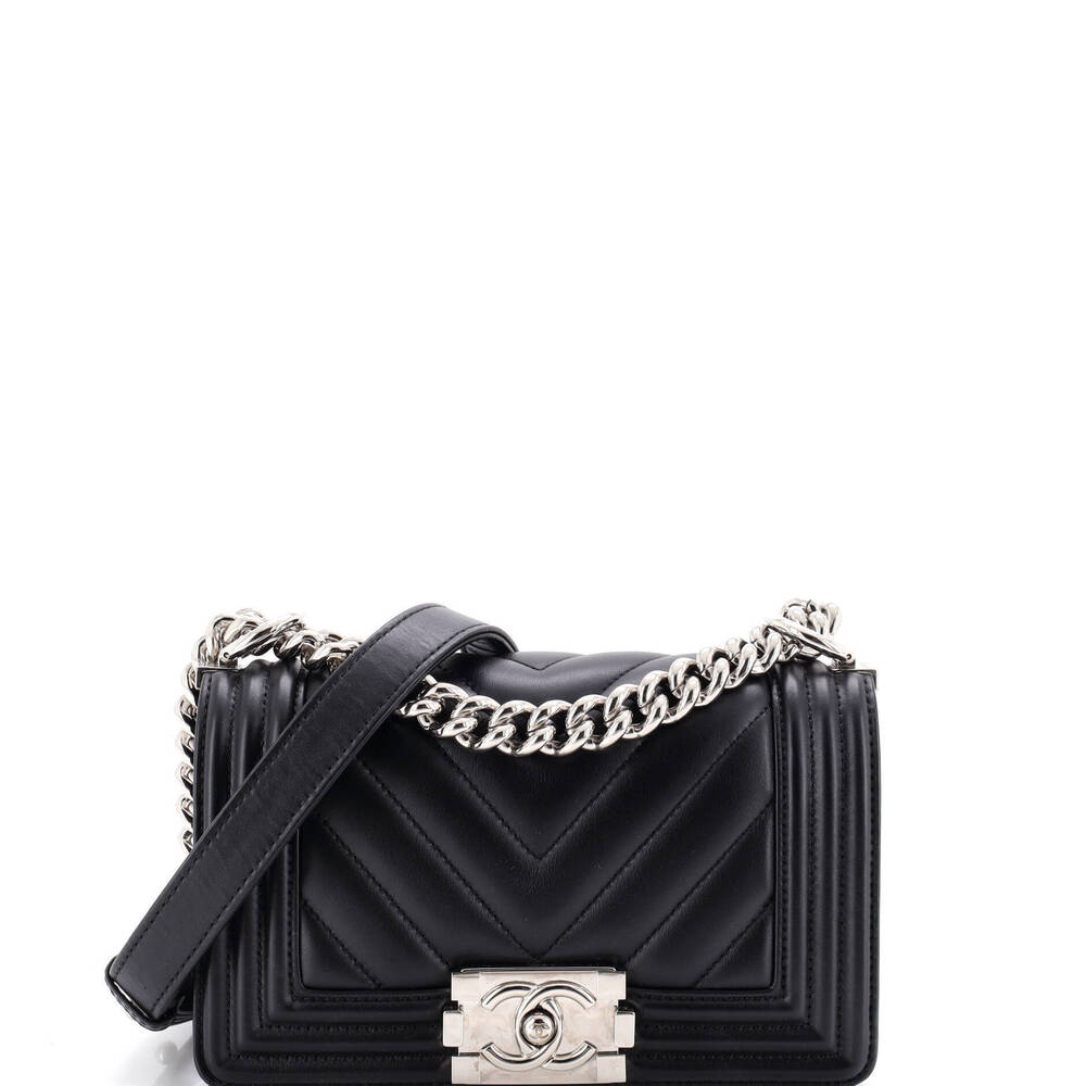 Chanel Small Boy Flap Bag Chevron Lambskin